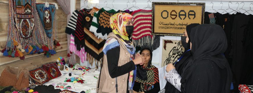 The products of the technical and vocational graduates of OSAA VTCs were exhibited in the Herat TVET products exhibition.